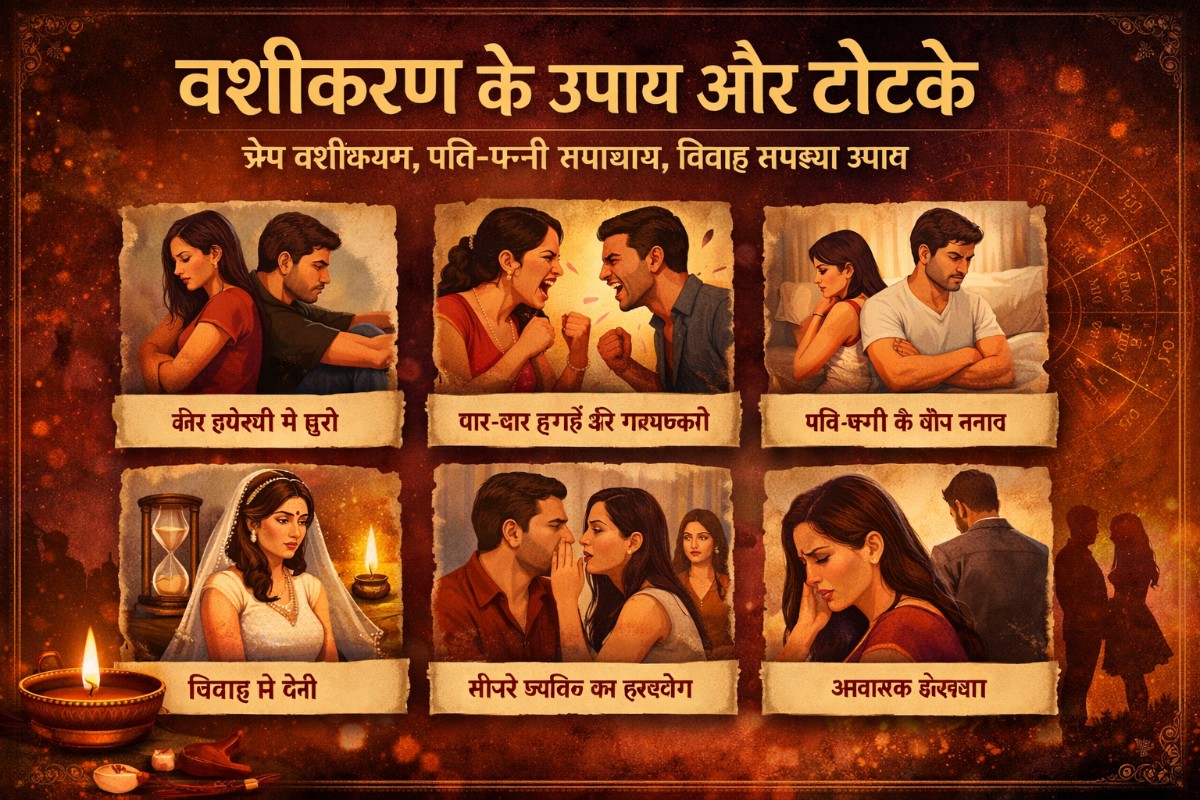 वशीकरण के उपाय और टोटके | प्रेम वशीकरण, पति-पत्नी समाधान, विवाह समस्या उपाय